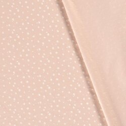 Jersey di cotone wild pois rosa tenue