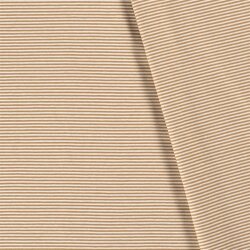 Cotton jersey mini stripes *Bibi* - light nutmeg