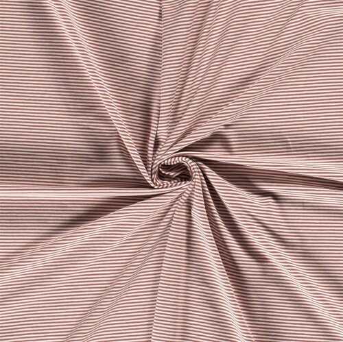 Cotton jersey mini stripes *Bibi* - antique pink