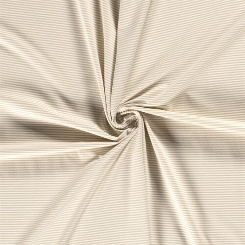 Jersey de coton Mini rayures *Bibi* - beige clair