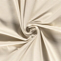 Cotton jersey mini stripes *Bibi* - light beige
