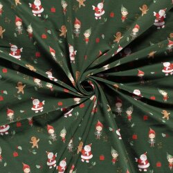 Maillot de coton Elfes de Noël numériques vert foncé