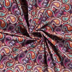 Jersey de coton numérique coloré paisley...