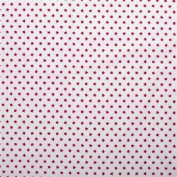 Stelle in popeline di cotone 15 mm - bianco/rosso