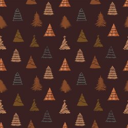 Poeline de coton sapins métalliques de Noël brun