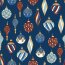 Popelina de algodón Bolas de cuento de hadas metálicas de Navidad azul oscuro