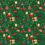 Popelina de algodón Navidad regalos metálicos verde