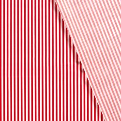 Cotton poplin stripes 5mm - red