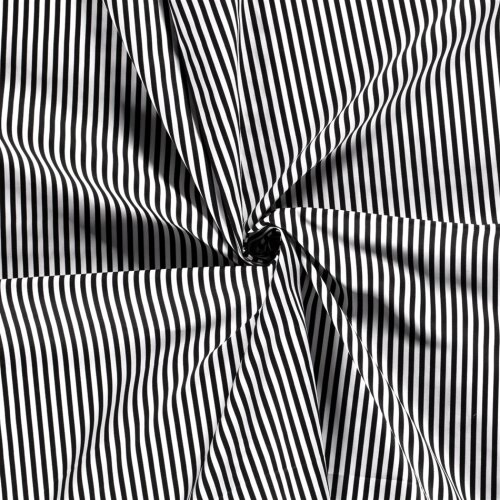 Cotton poplin stripes 5mm - black