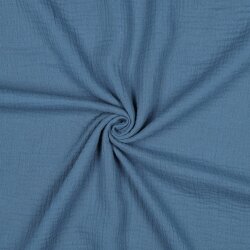 Mousseline Uni *Vera* - indigo blauw