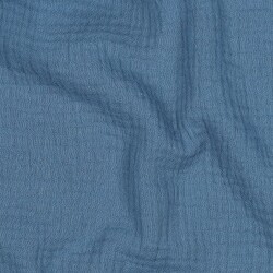 Mousseline Uni *Vera* - indigo blauw