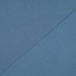 Mousseline Uni *Vera* - indigo blauw