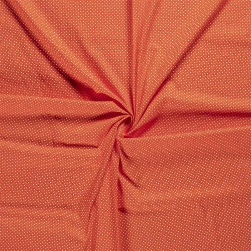 Bavlněné popelínové puntíky 2 mm - oranžové