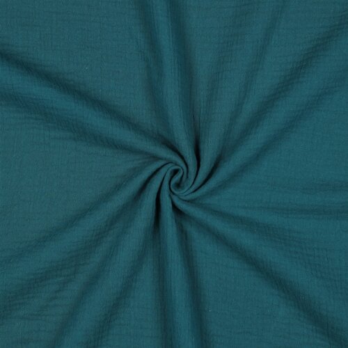 Mousseline Uni *Vera* - donker cyaanblauw