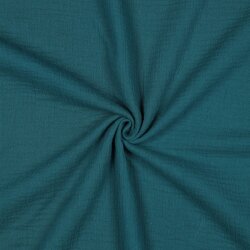 Mousseline Uni *Vera* - donker cyaanblauw