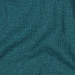 Mousseline Uni *Vera* - donker cyaanblauw