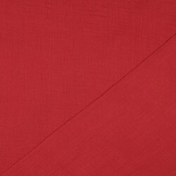 Muslin Uni *Gerda* BIO-Organic - rosso vino scuro