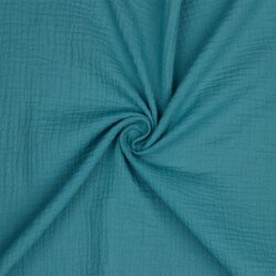 Mousseline unie *Gerda* BIO-Organic - bleu ombre