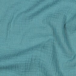 Mousseline Uni *Gerda* BIO-Organic - kleur blauw