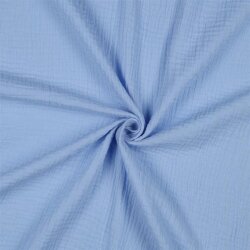 Muselina Uni *Gerda* BIO-Orgánica - azul claro frío