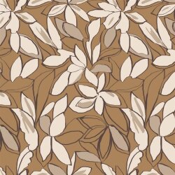 French Terry large flowers - ochre