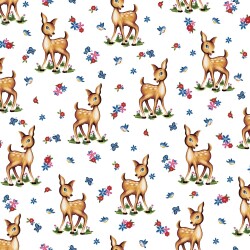 French Terry Digital Animals - white