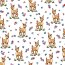 French Terry Digitale Dieren - wit