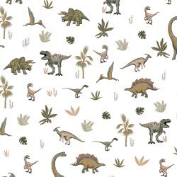 French Terry Dino - blanco
