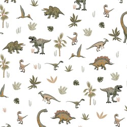 French Terry Dino - white