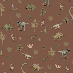 French Terry Dino - brown