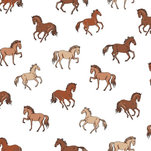 French Terry horses - white
