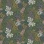 French Terry small flowers - dark green