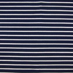 French Terry stripes - dark blue/cream
