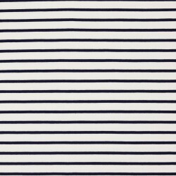 French Terry strepen - crème/NAVY