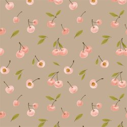 Katoenen jersey Digitale kersen beige