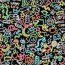 Cotton Jersey Digital Neon Doodle - Black