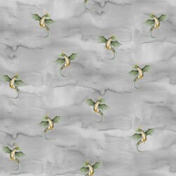 Cotton jersey Digital flying kites light grey