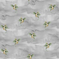 Cotton jersey Digital flying kites light grey