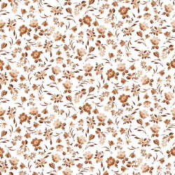 Cotton jersey Digital flowers - white/ apricot