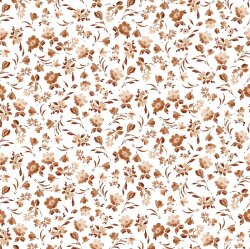 Katoenen jersey Digitale bloemen - wit / abrikoos