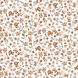 Jersey de coton Fleurs numériques - blanc/ abricot