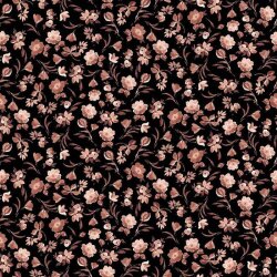 Baumwolljersey Digital Blumen - schwarz