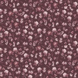 Baumwolljersey Digital Blumen - dunkelweinrot