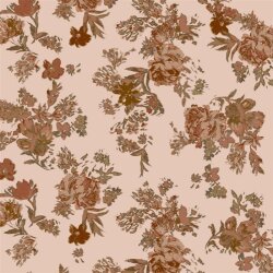Cotton Jersey Digital Flowers - Rosa Polvo