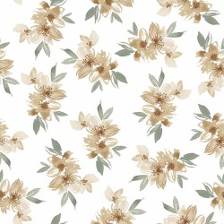 Cotton jersey Digital Lily Bouquet - soft white