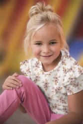 Baumwolljersey Digital Lilienstrauss - softweiß