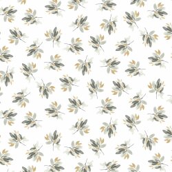Cotton jersey Digital twigs - white