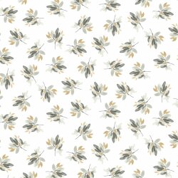 Cotton jersey Digital twigs - white