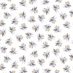 Cotton jersey Digital twigs - white