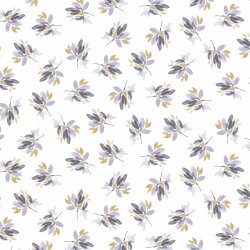 Cotton jersey Digital twigs - white